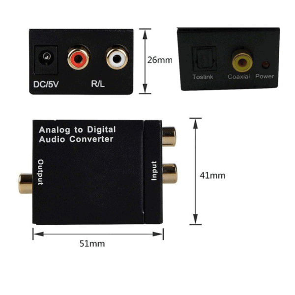 analog to digital audio converter connections coaxial toslink spdif optical 1