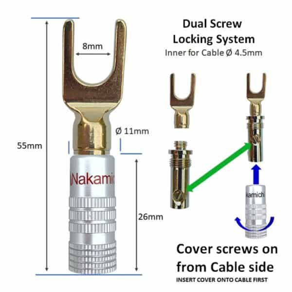 nakamichi speaker connector u type spade terminal dimensions 1