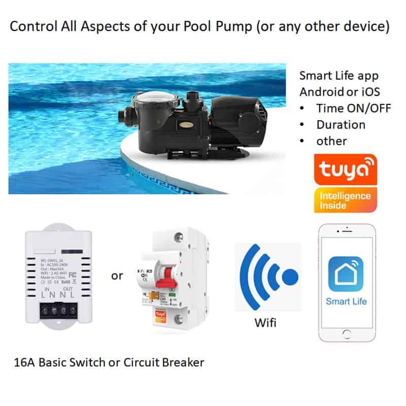 Smart Pool Pump WiFi Control Switch 16A Henrac Tech Smart Home