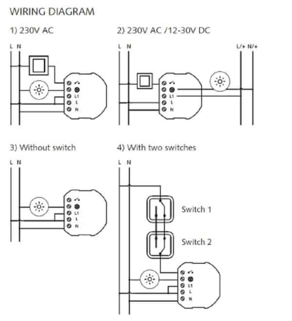tuya smart wifi switch module 1 gang connection diagram 1