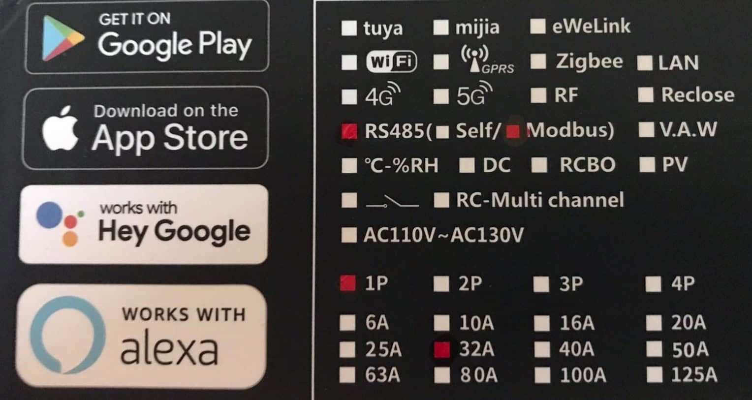 Smart Switch RS485, MCB, MODBUS, 32A, 1 Pole, 230VAC | WiFi Tuya Smart Life - Image 3